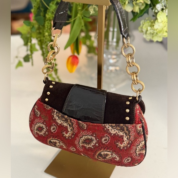 Dolce & Gabbana tapestry bag 2005 vintage RARE - Picture 3 of 12